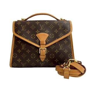 LOUIS VUITTON Authentic Brown Monogram Leather Shoulder Bag
